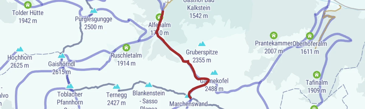 Route map: Skitour Marchkinkele 2.553m